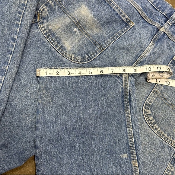 Vintage Dickies Carpenter Jeans Workwear Blue Denim Paint Stains 36x30 USA Made - Picture 7 of 8